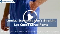 Landau Essentials Men's Straight-Leg Cargo Scrub Pants	